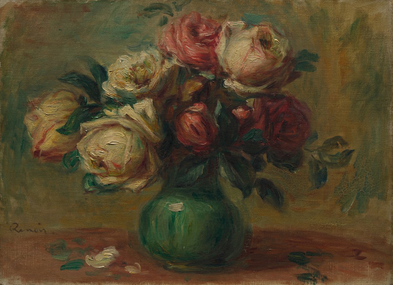 Roses dans un vase, vers 1890 - Pierre Auguste Renoir