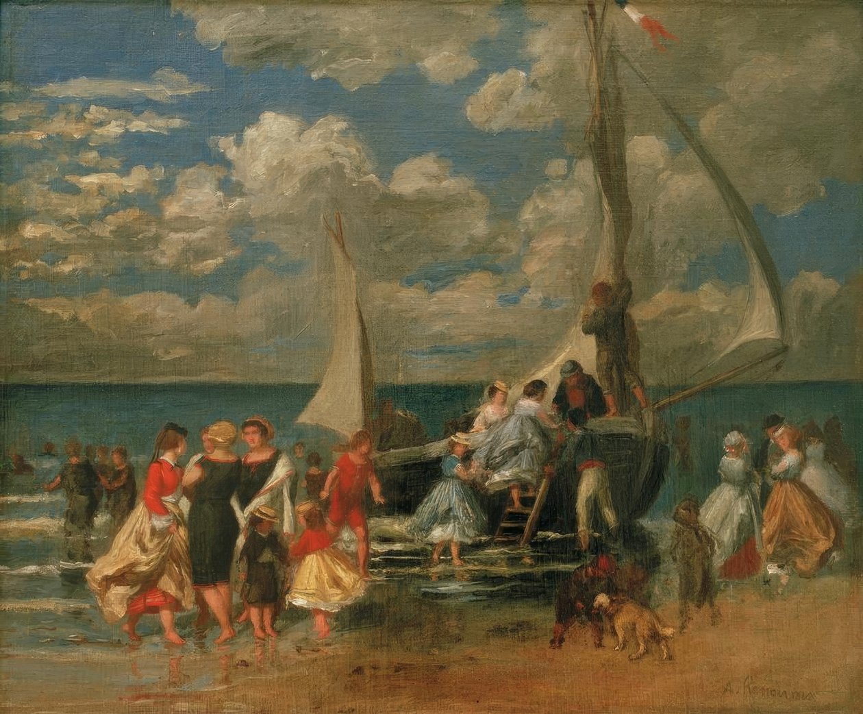 Réunion autour d’un bateau - Pierre Auguste Renoir
