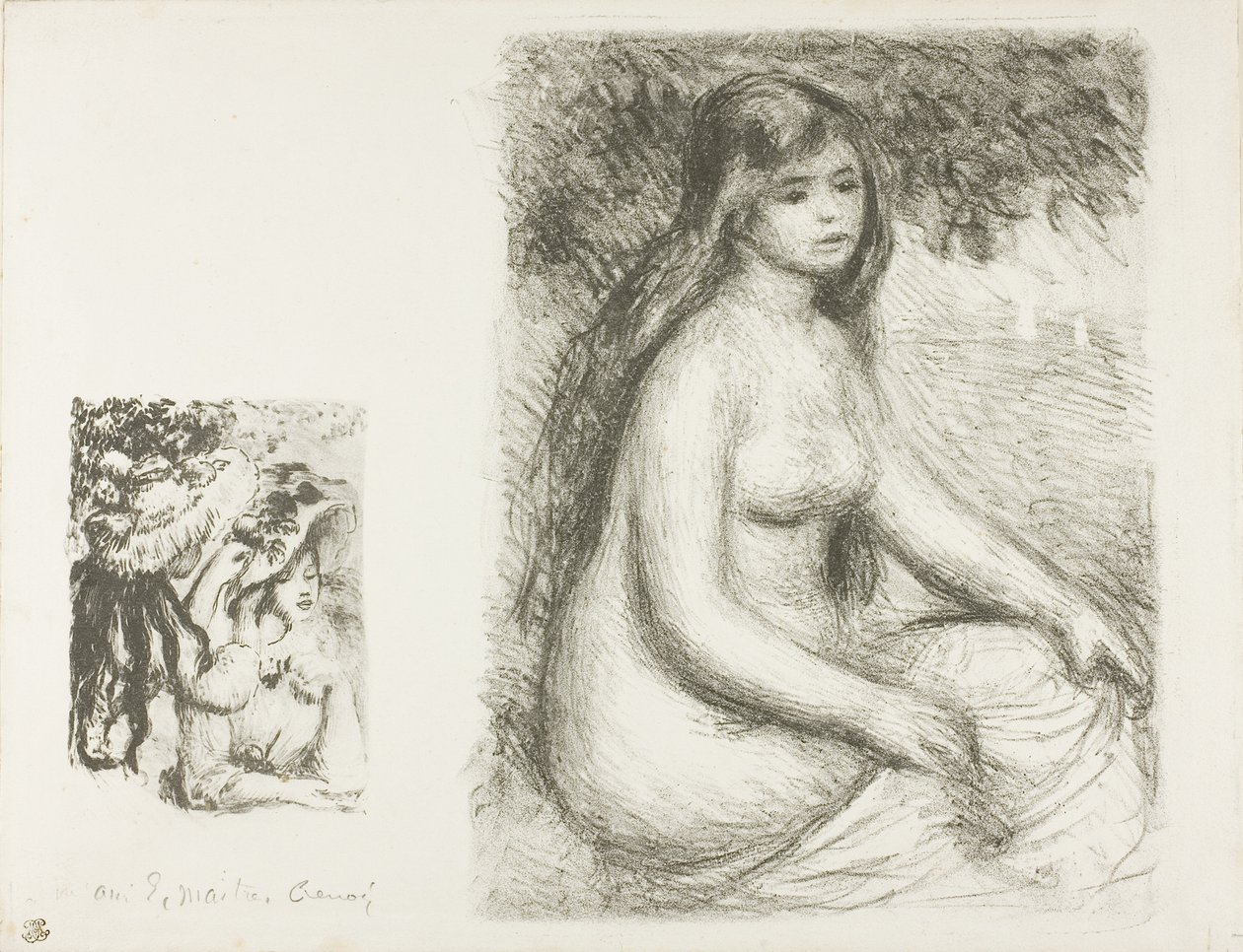 Le chapeau épinglé et la baigneuse - Pierre Auguste Renoir