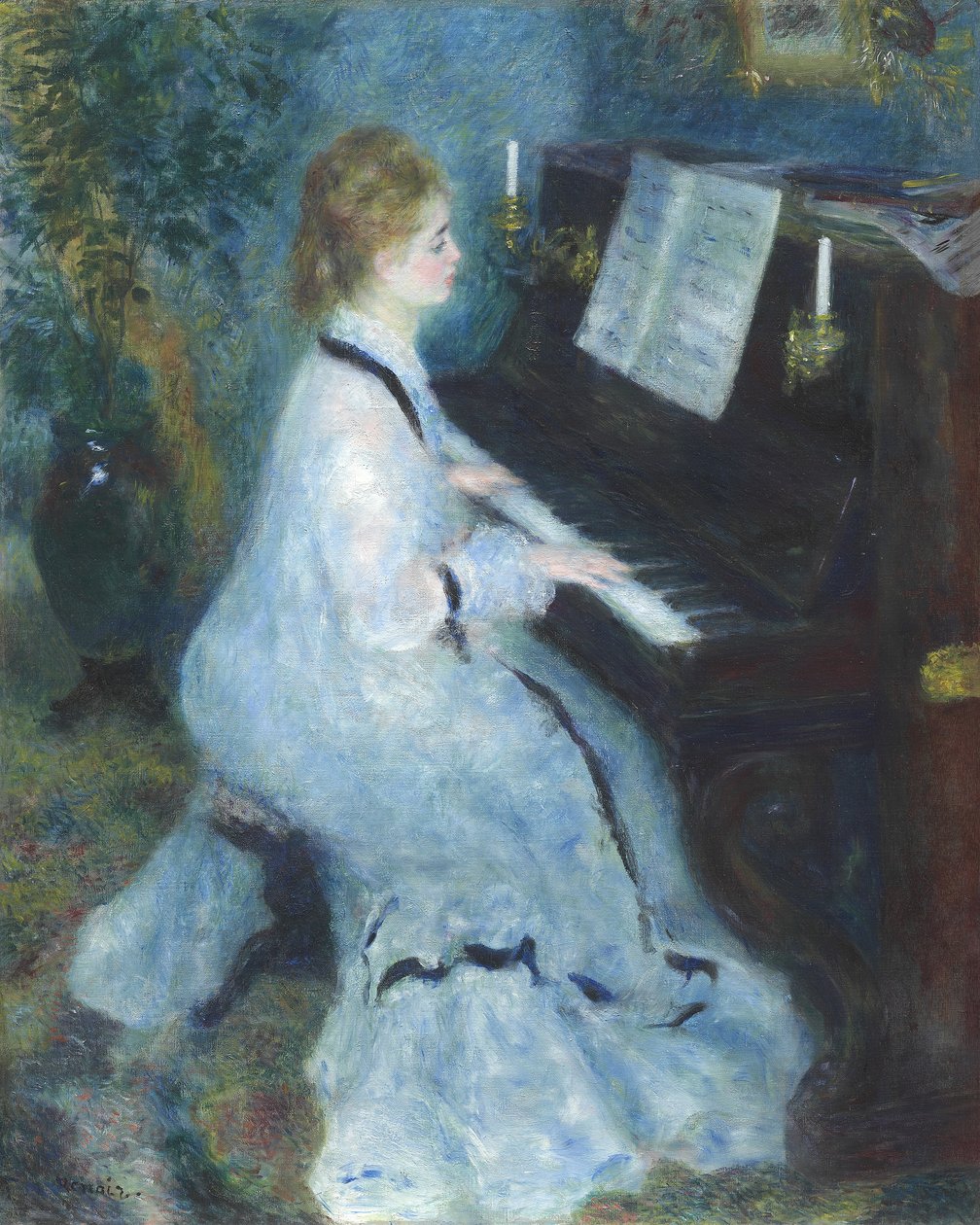 Femme au piano, 1875-76 - Pierre Auguste Renoir