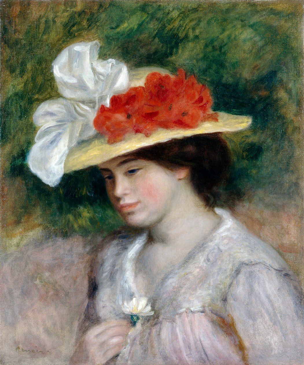 Femme au chapeau fleuri, 1889 - Pierre Auguste Renoir