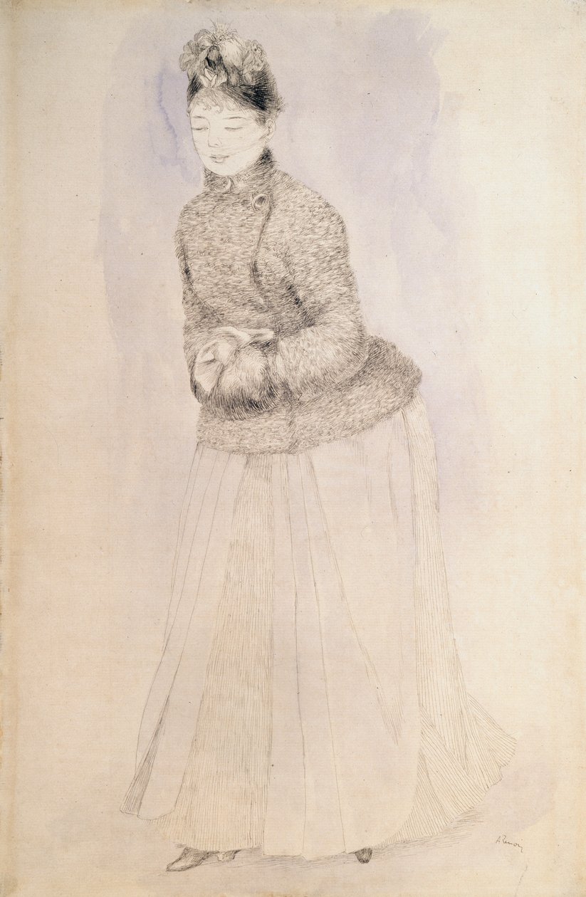 Femme avec un manchon, vers 1883-1884 - Pierre Auguste Renoir