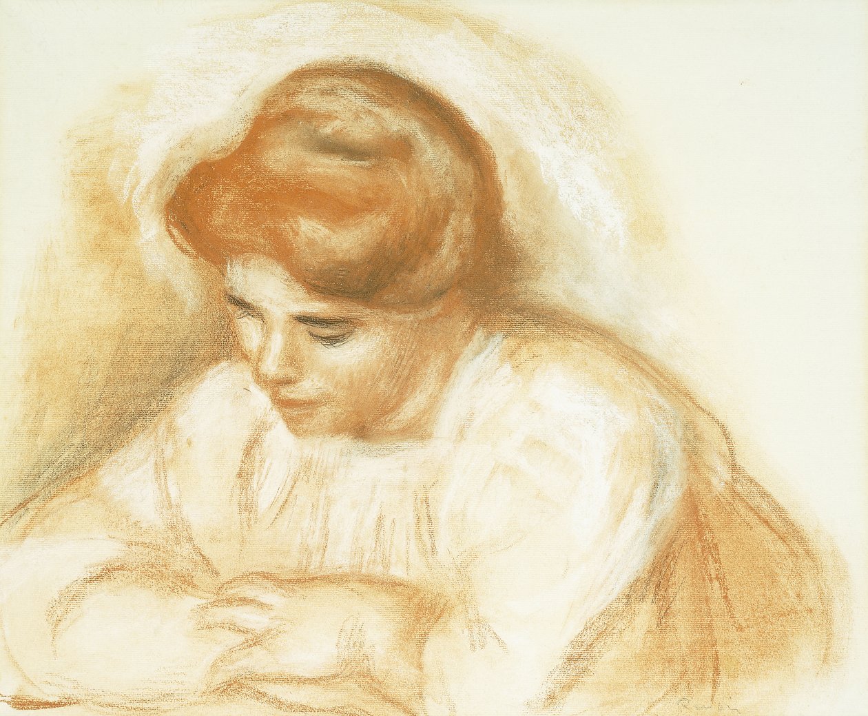 Jeune femme accoudée - Pierre Auguste Renoir
