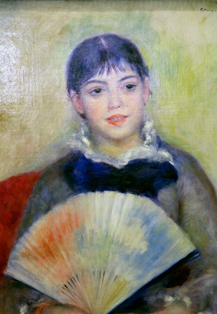 Jeune femme avec un éventail, 1880 - Pierre Auguste Renoir