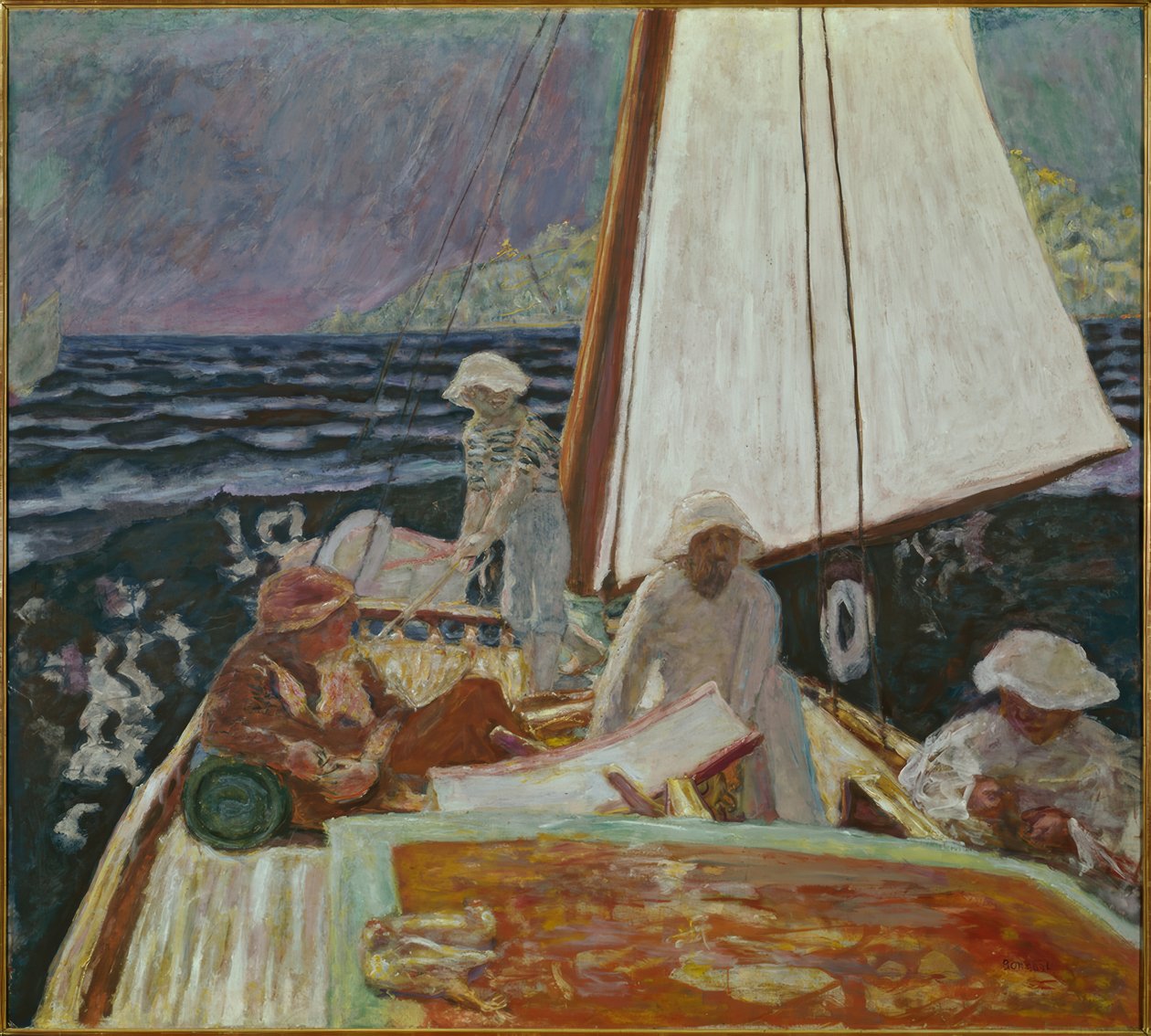 Signac et ses amis dans un voilier - Pierre Bonnard