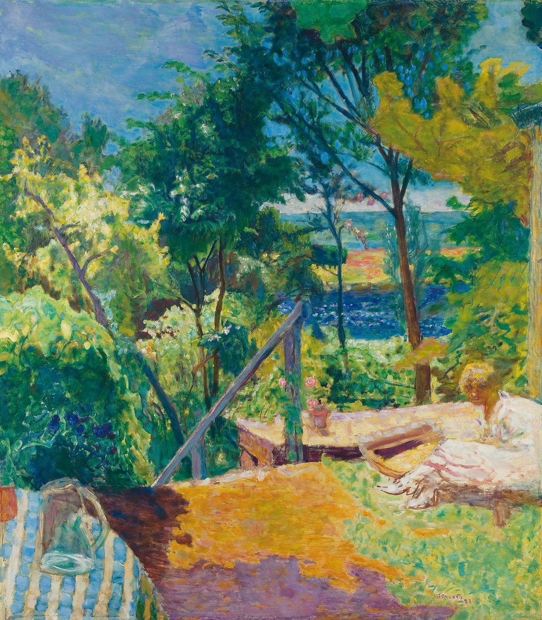 La terrasse à Vernon - Pierre Bonnard