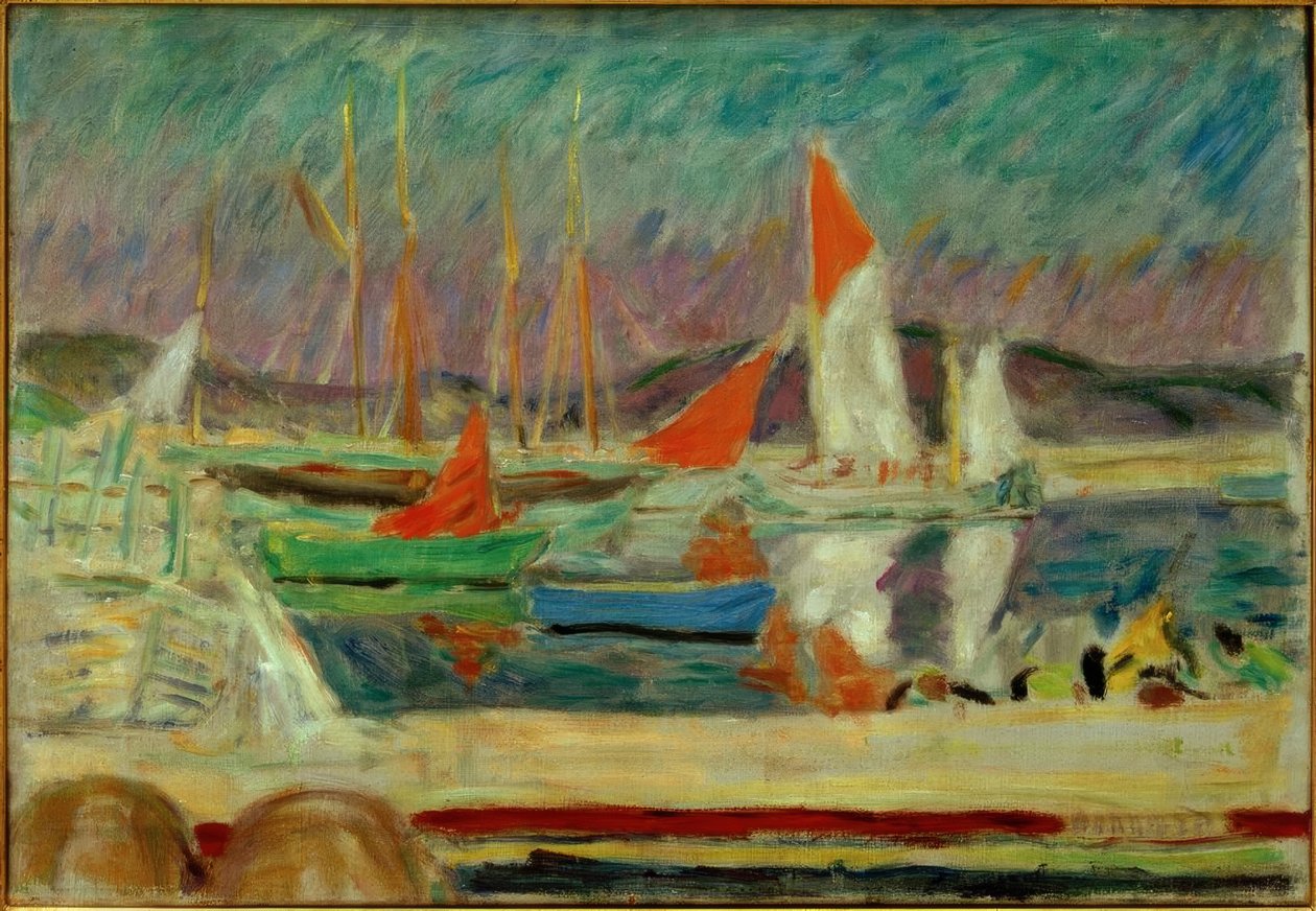 Voiliers dans le port de Saint-Tropez - Pierre Bonnard