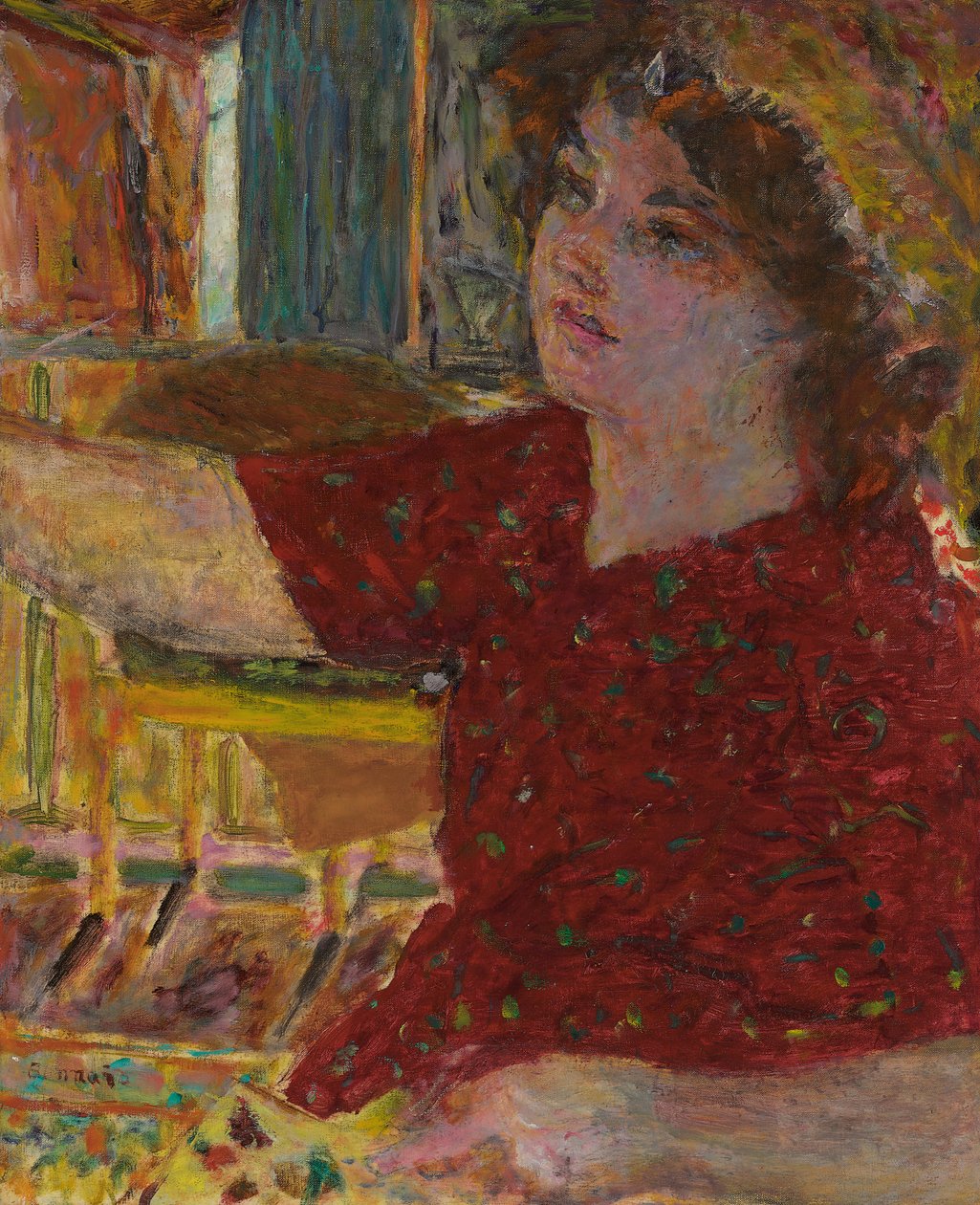 Jeune femme peignant - Pierre Bonnard