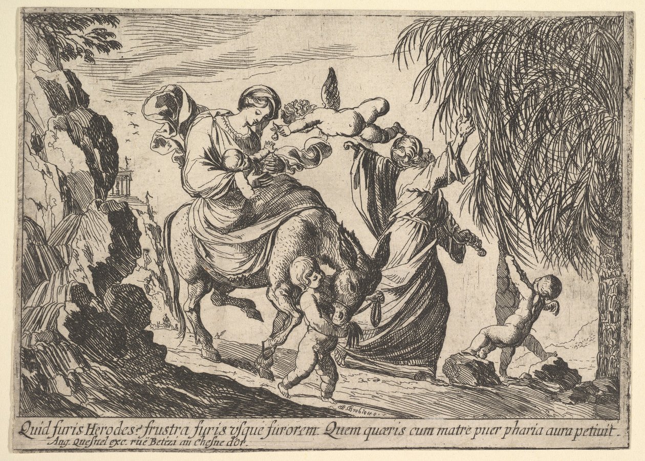 Anges donnant des dattes à un enfant - Pierre Brebiette