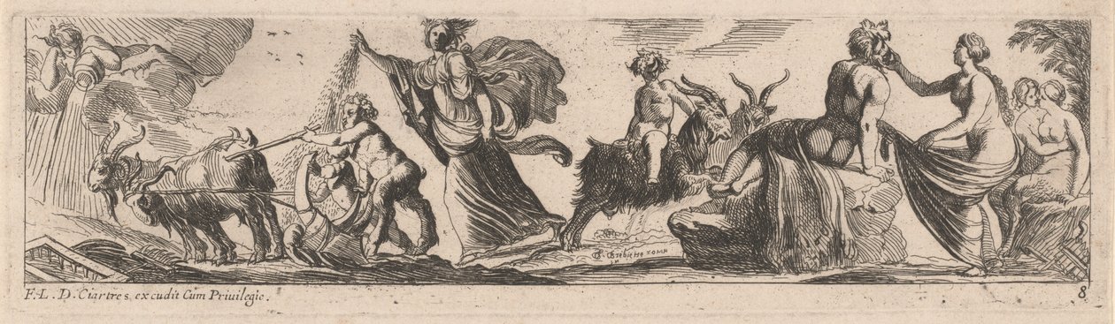 Satyre conduisant une paire de chèvres - Pierre Brebiette
