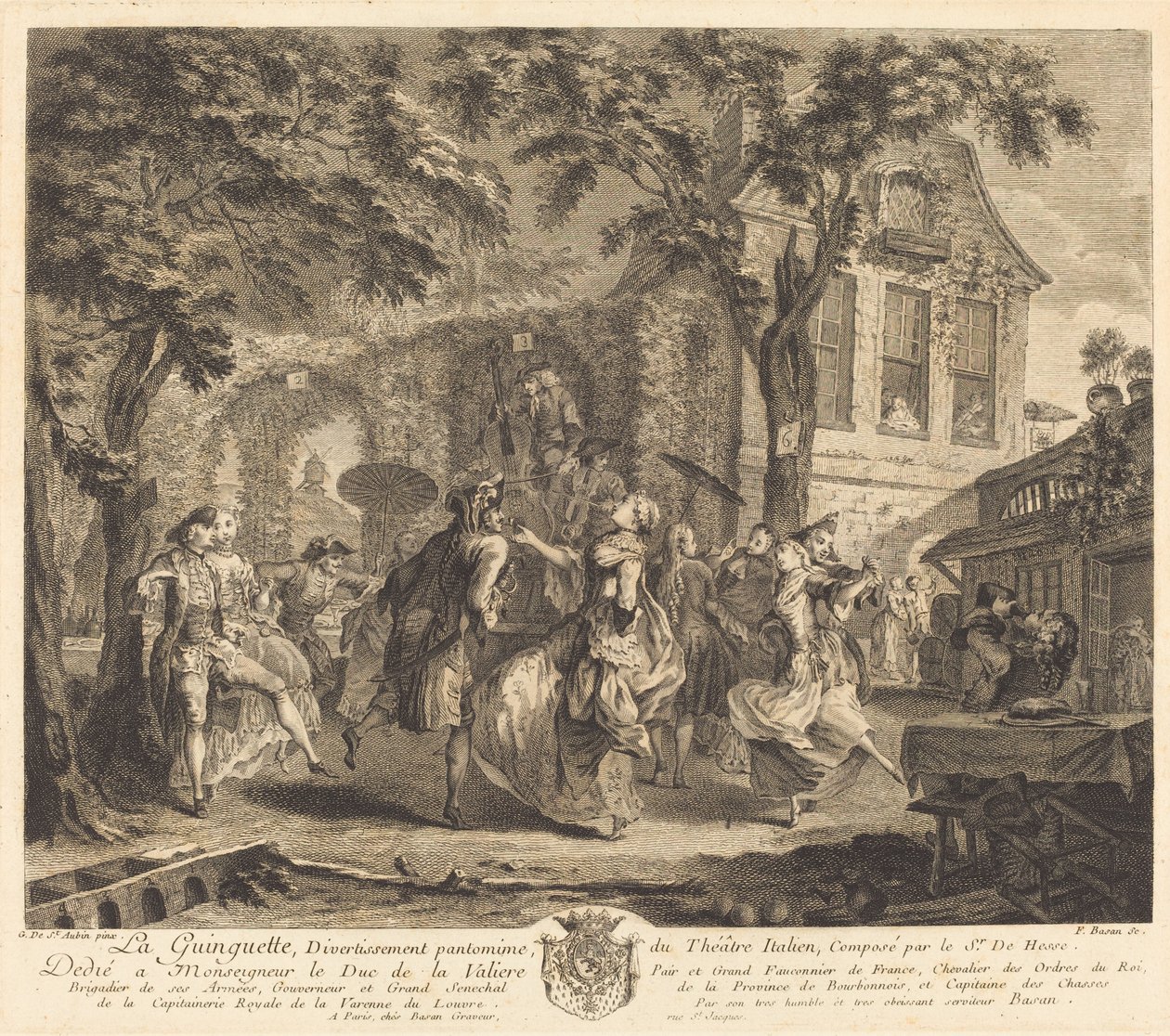 La taverne - Pierre François Basan after Gabriel Jacques de Saint Aubin
