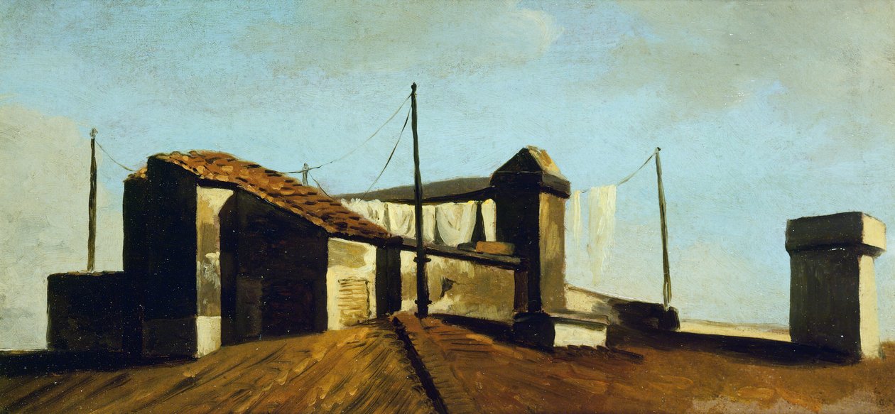 Toits romains au soleil - Pierre Henri de Valenciennes