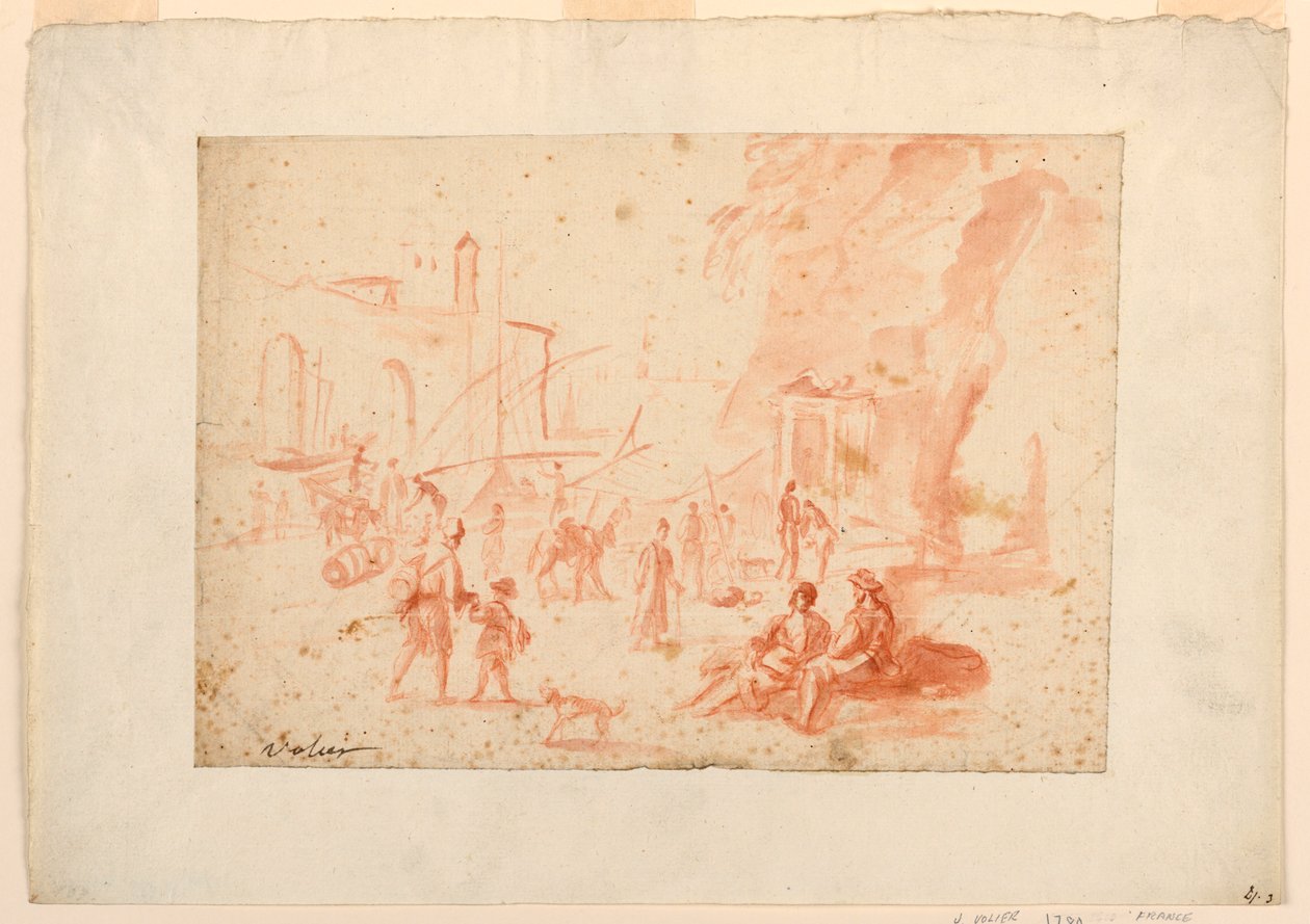 Scène de port - Pierre Jacques Volaire