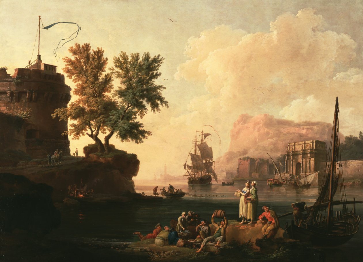 Scène portuaire méditerranéenne - Pierre Jacques Volaire