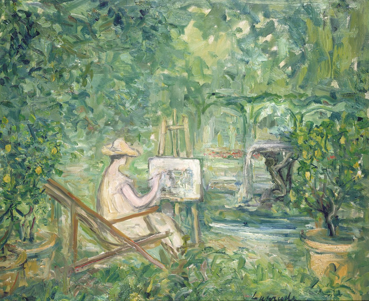 Femme peignant dans un paysage, 1900-10 - Pierre Laprade