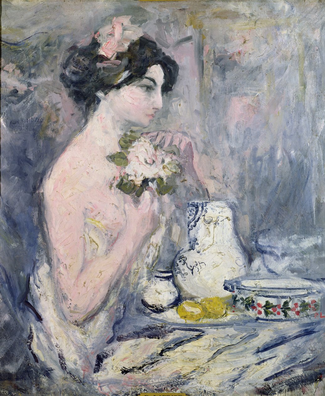 Femme avec un bouquet - Pierre Laprade