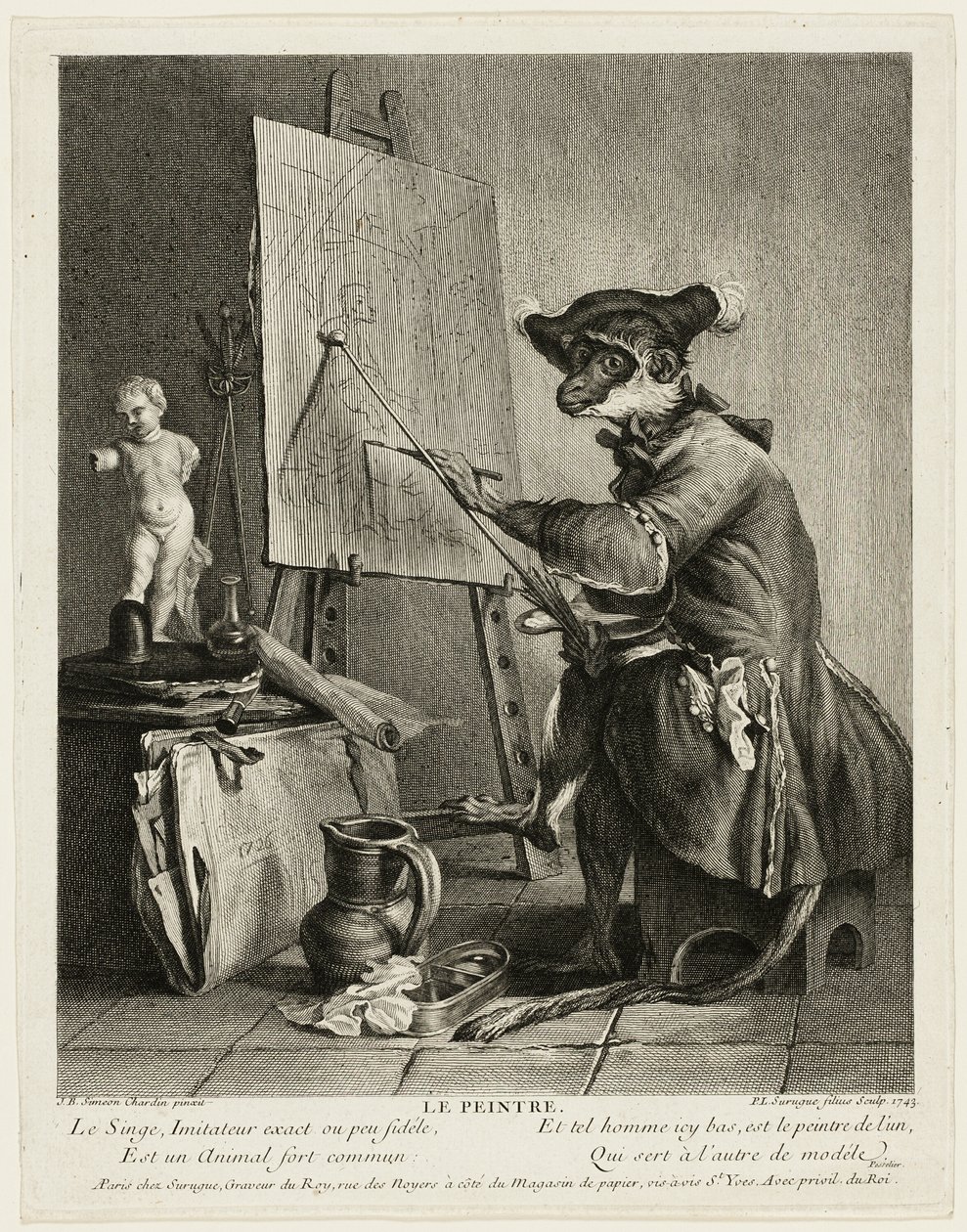 Le Singe Peintre - Pierre Louis de Surugue