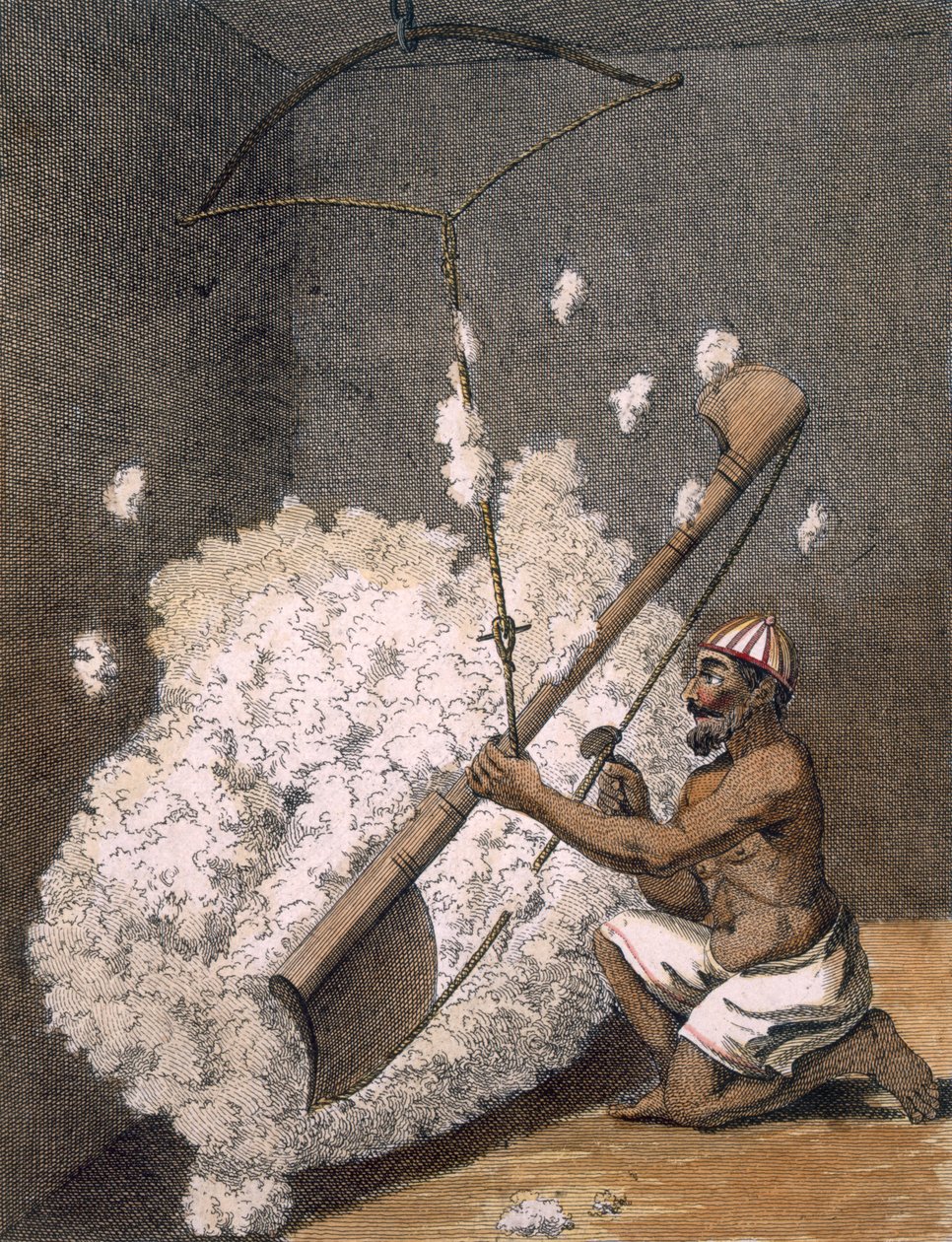 Cardage du coton, 1782 - Pierre Sonnerat