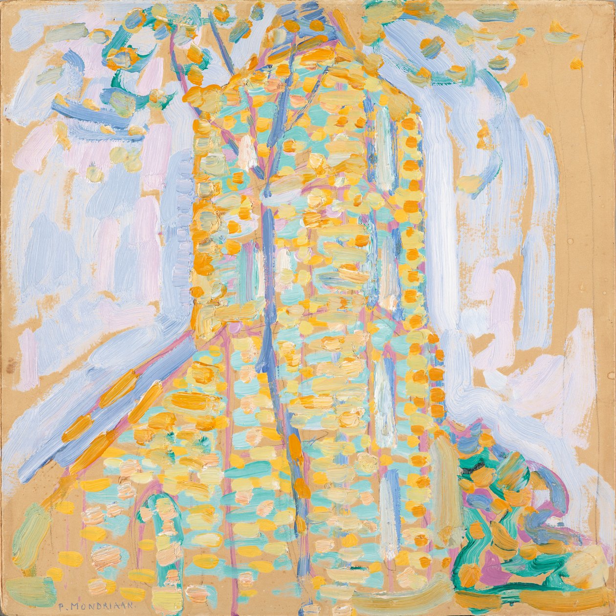 Église à Domburg avec arbre, 1909 - Piet Mondrian