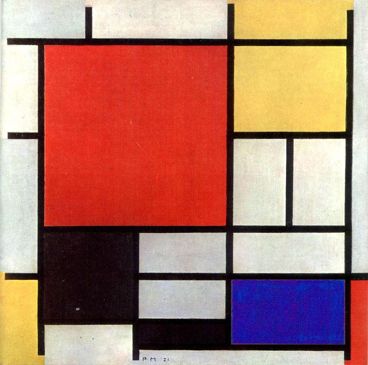 Composition en Rouge, Jaune, Bleu et Noir - Piet Mondrian