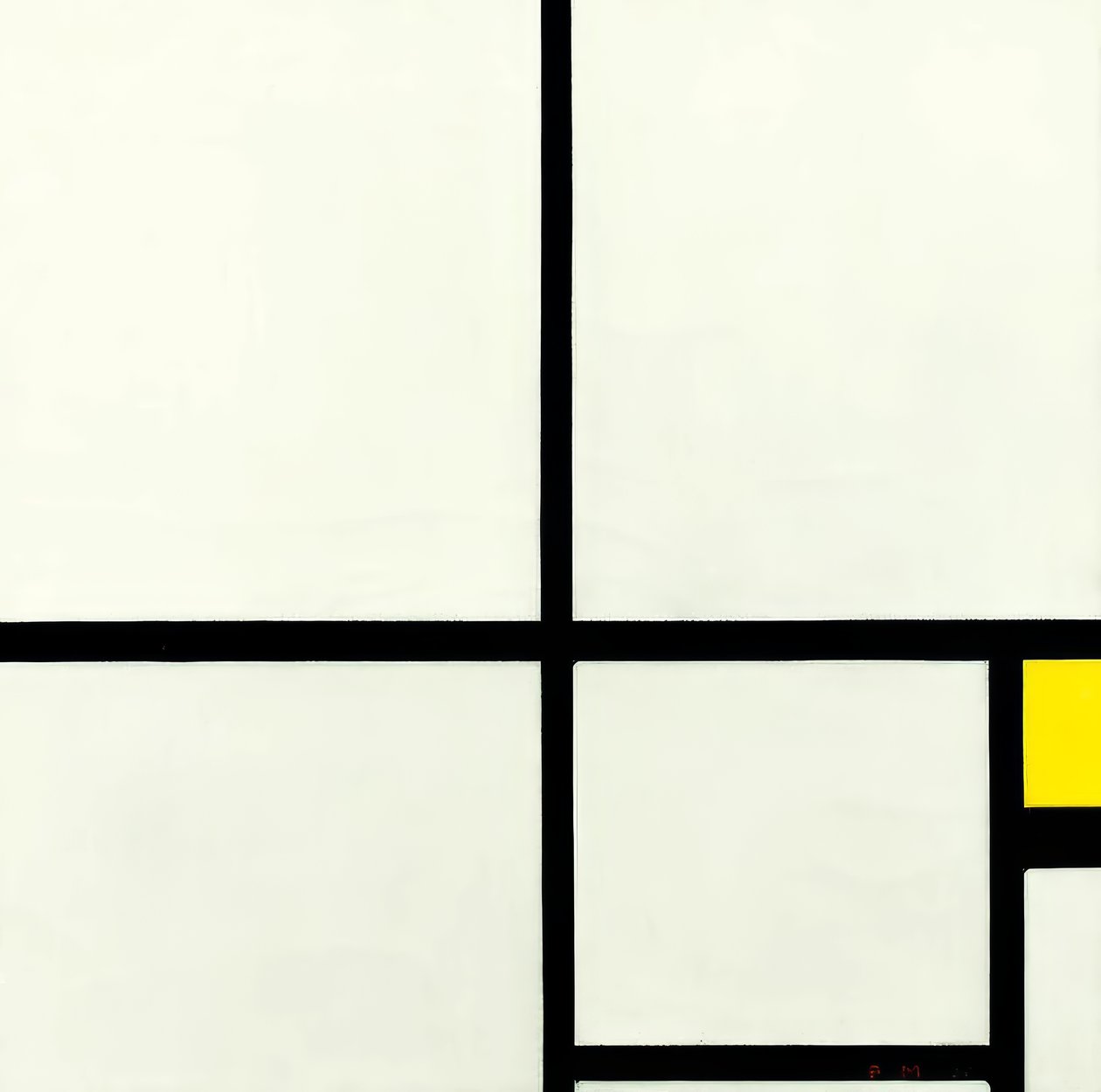 Composition avec jaune - Piet Mondrian
