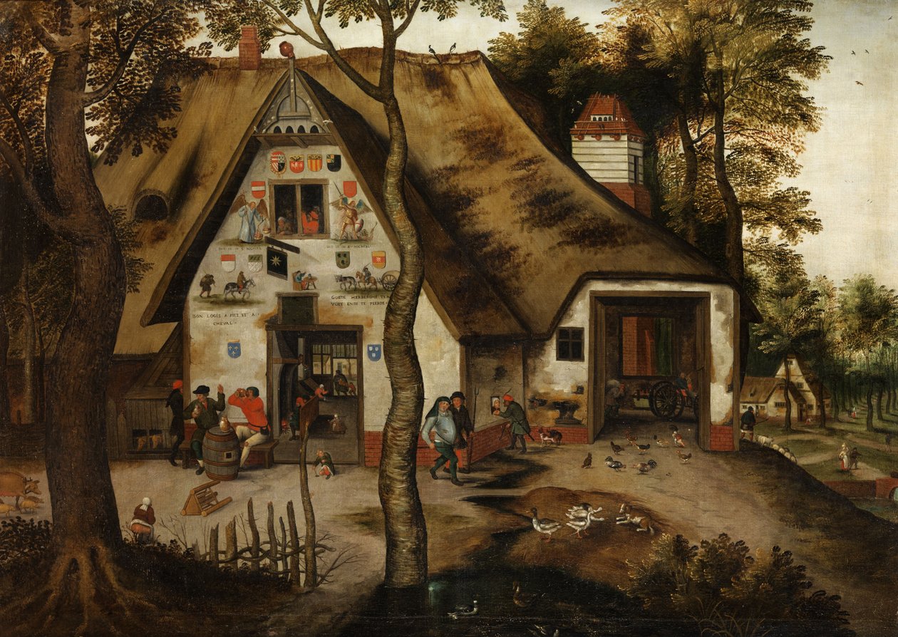 Scène de village avec une taverne à St. Michael - Pieter Brueghel the Younger