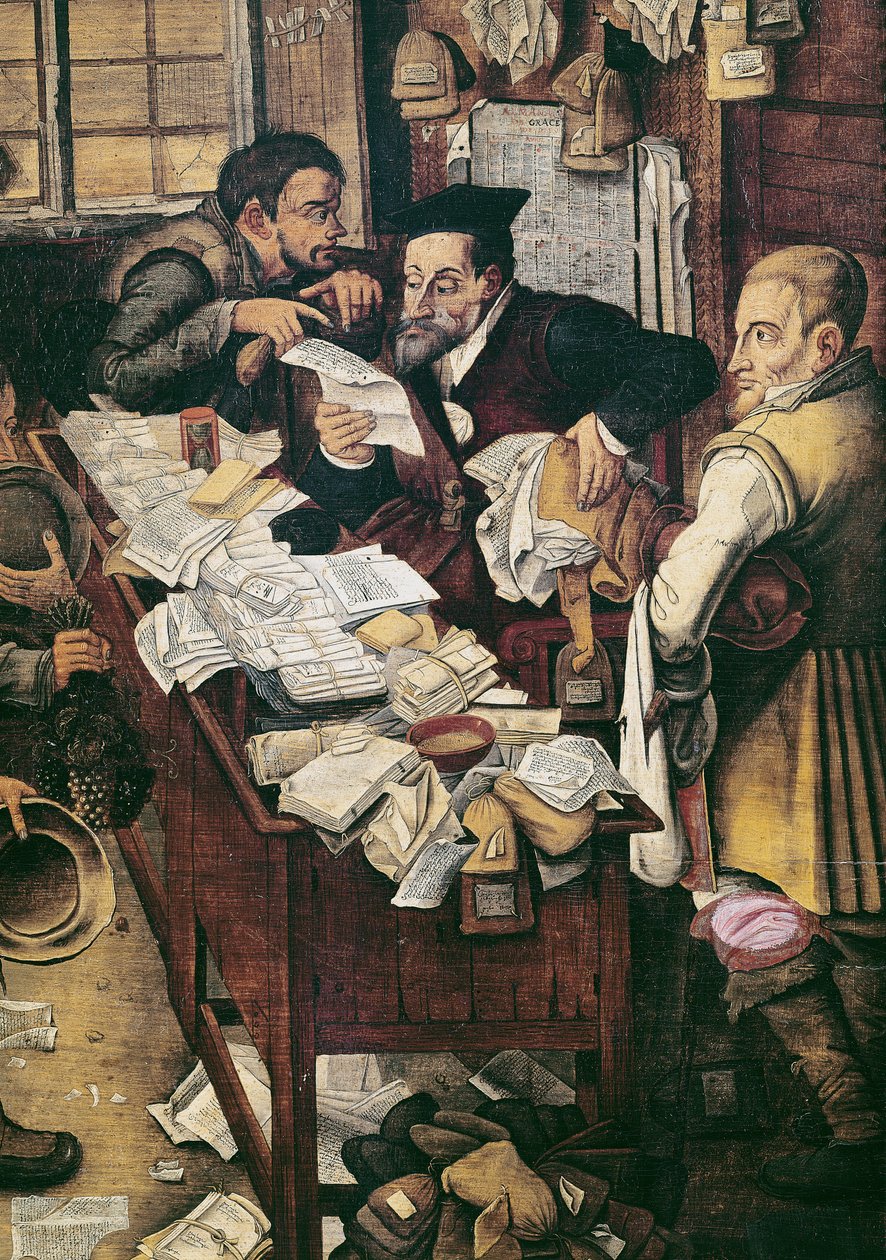 Le paiement des redevances annuelles (détail) - Pieter Brueghel the Younger
