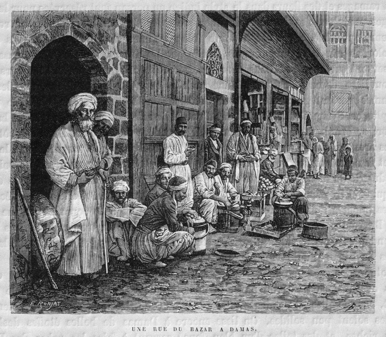 Une rue dans le bazar de Damas, de 