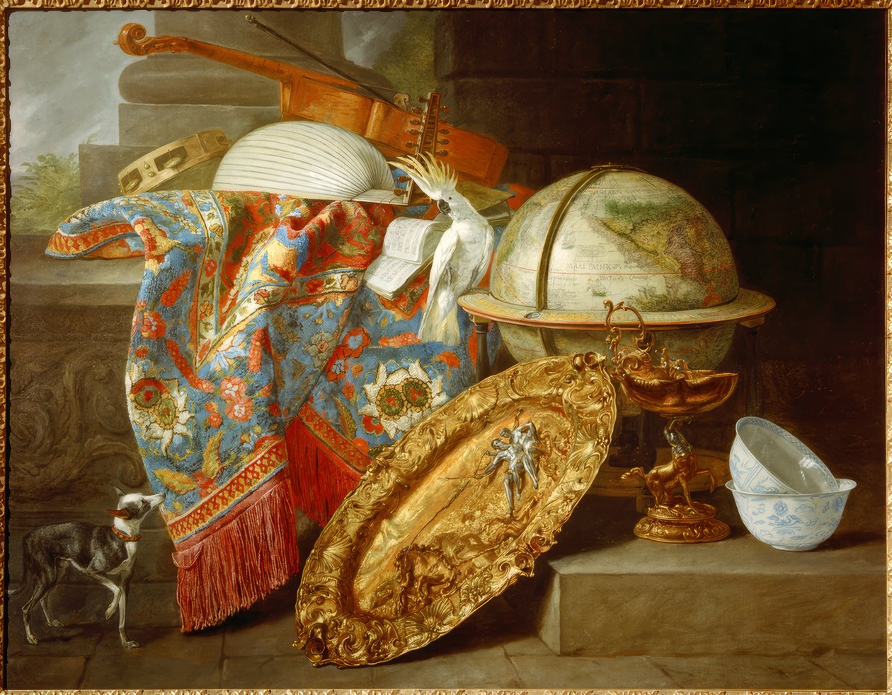 Nature morte avec globe et cacatoès - Pieter or Peter Boel