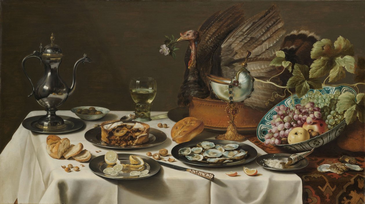 Nature morte avec une tourte de dinde - Pieter Claesz