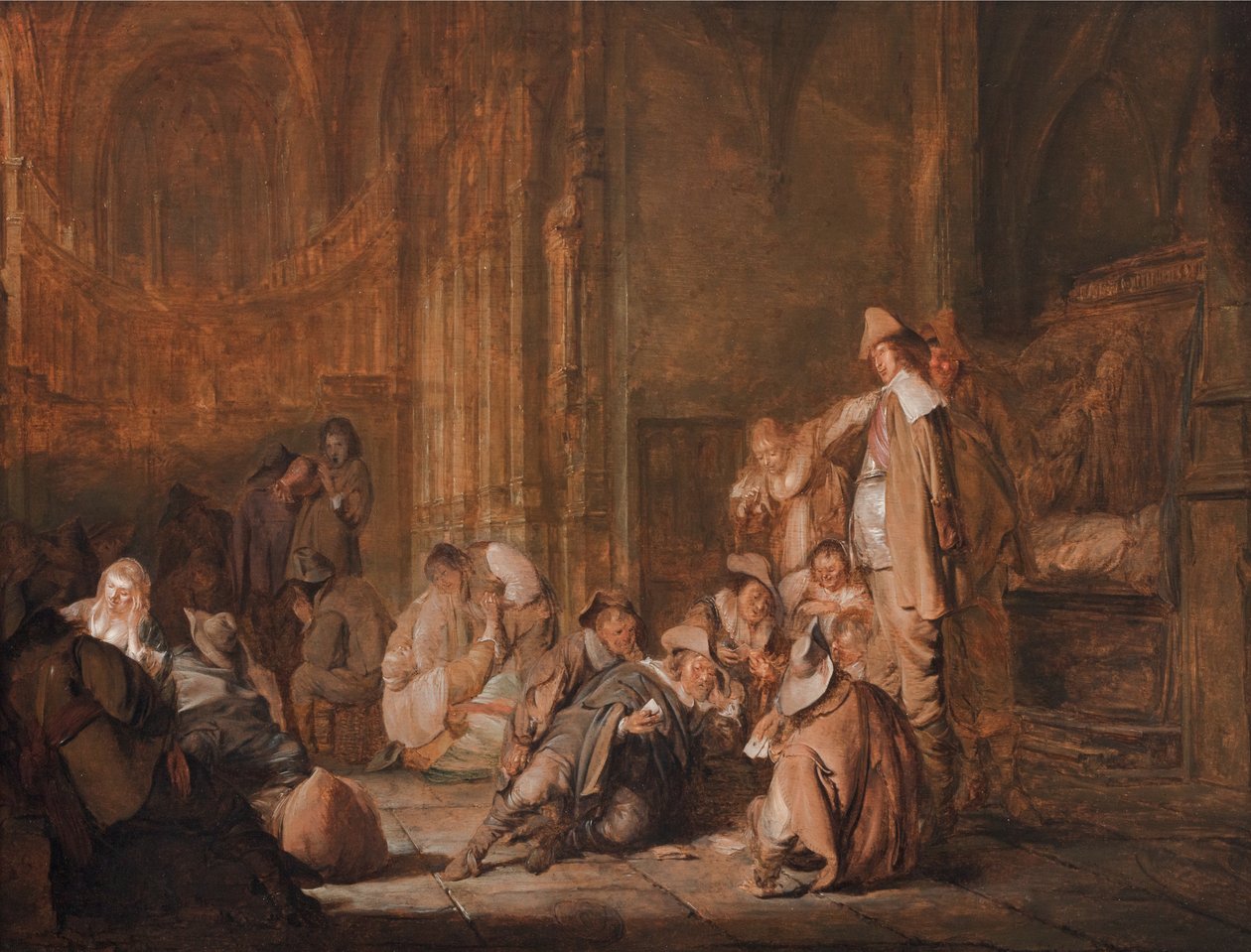 Scène de salle de garde dans une église - Pieter Codde