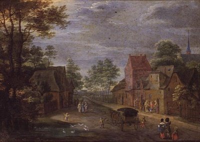 Une rue de village - Peeter Gijsels