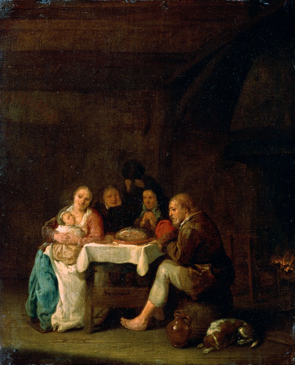 La prière avant le dîner, XVIIe siècle - Pieter Meulener