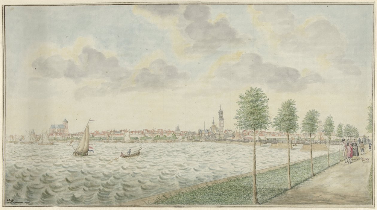 Vue de Kampen depuis la rivière - Pieter Remmers