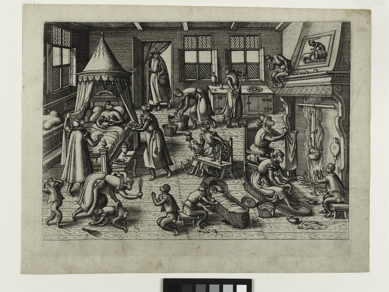La Nurserie, c.1585 (eau-forte) - Pieter van der Borcht