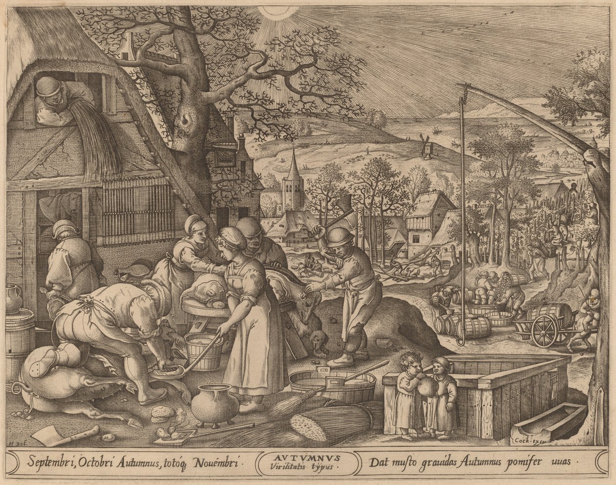 Automne - Pieter van der Heyden after Hans Bol