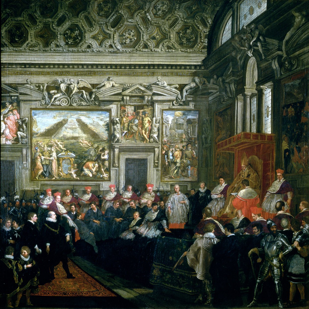 Pape Paul V (1522-1621) avec une Audience, 1620 - Pietro da Cortona