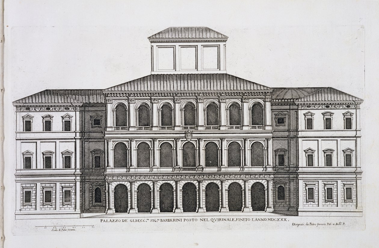 Palais Barberini sur le Quirinal, terminé en 1630, de 