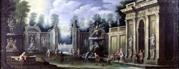 Caprice architectural avec figures - Pietro Paltronieri