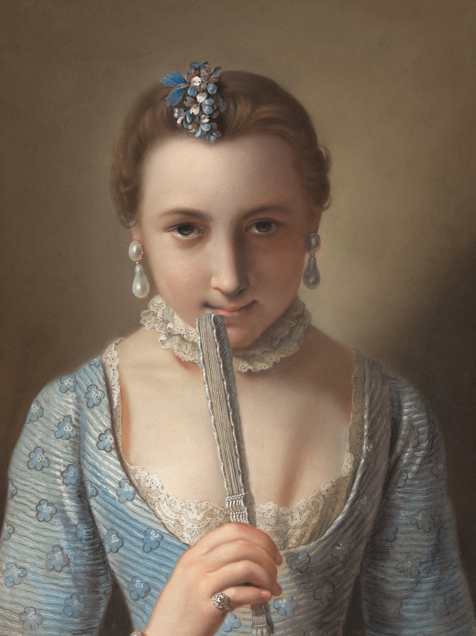 Jeune femme avec un éventail - Pietro Antonio Rotari