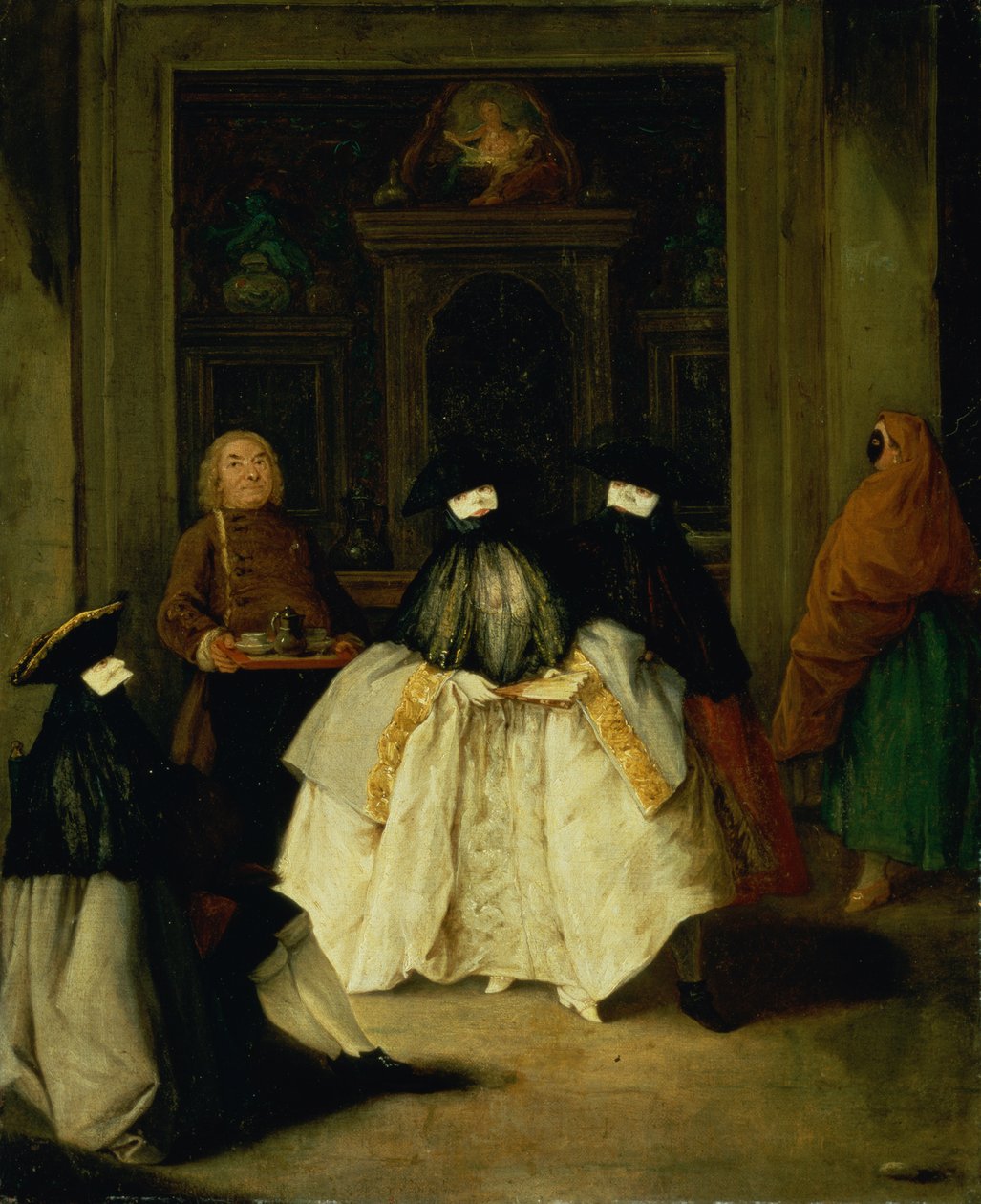Figures masquées dans un café vénitien - Pietro Longhi