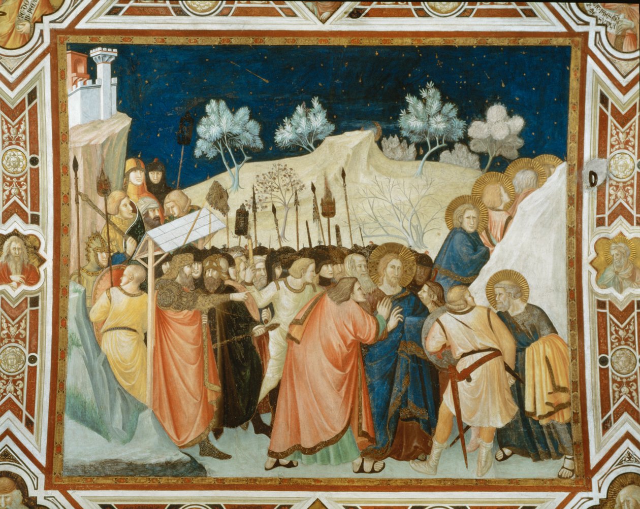 Baiser de Judas ... (peinture murale) - Pietro Lorenzetti