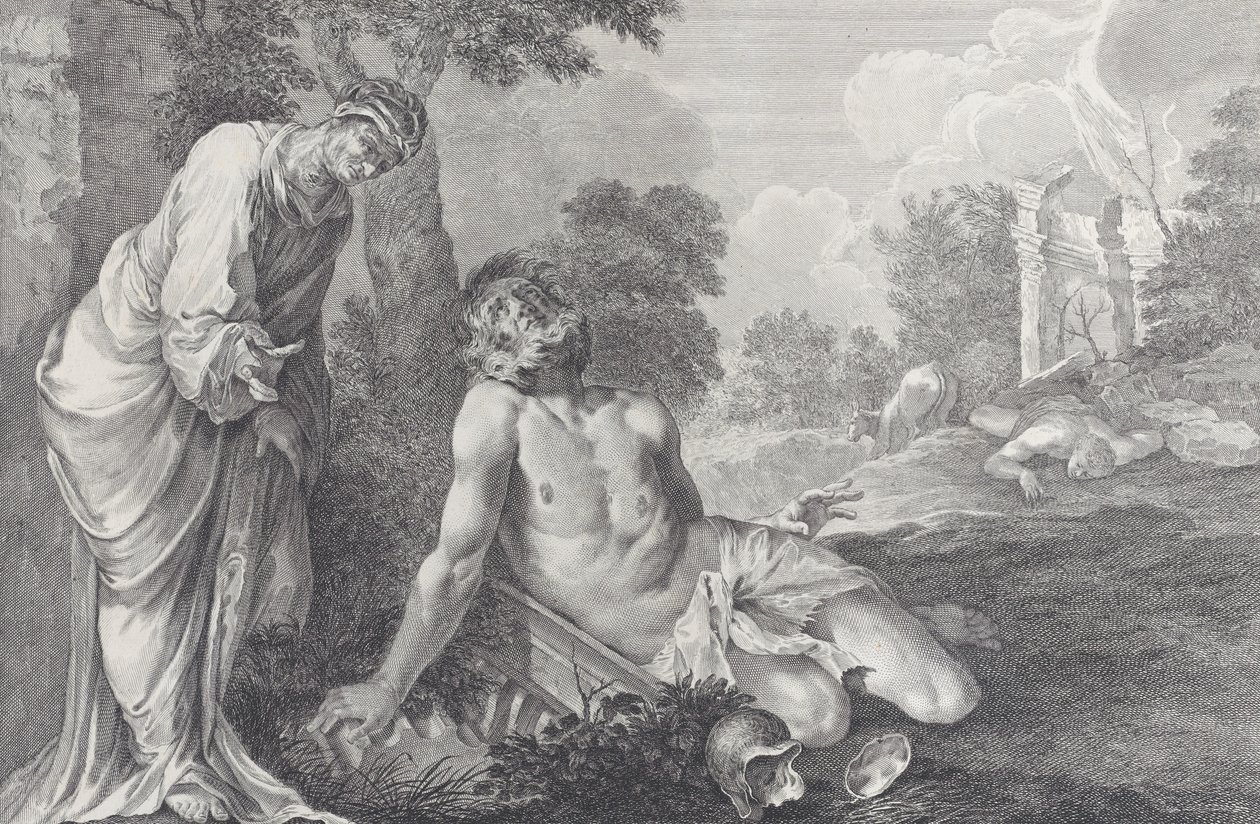 Job réprimandé par sa femme, 1730-1739 - Pietro Monaco