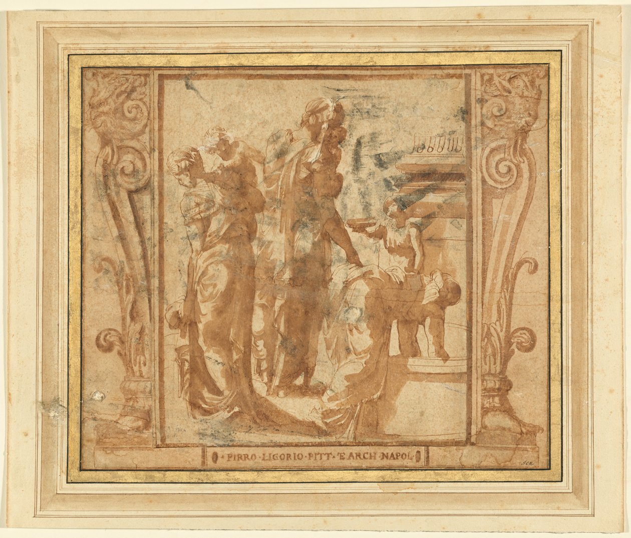 Femmes et enfants à une fontaine - Pirro Ligorio