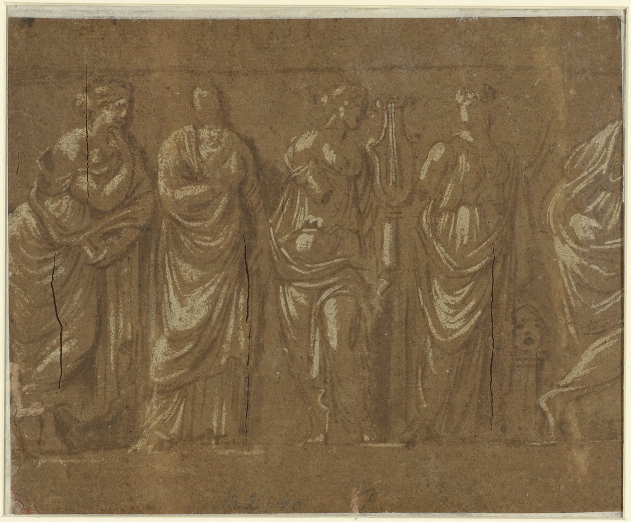 Rangée de muses - Polidoro da Caravaggio (possibly)