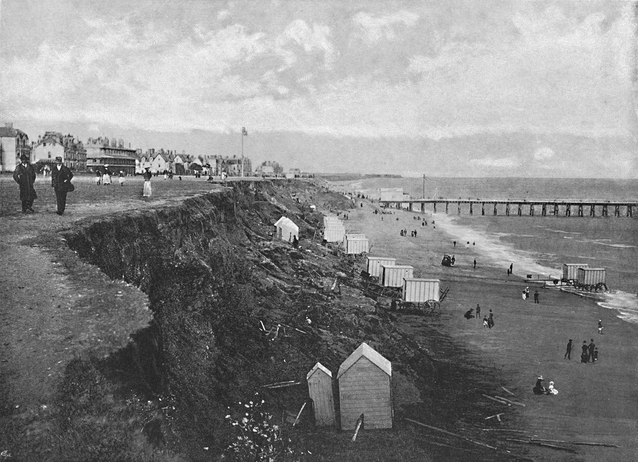 Clacton : La plage, vers 1896 - Poulton and Co