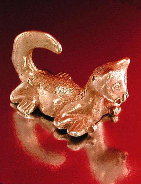 Pendentif Jaguar Sinu (or) - Pre Columbian Pre Columbian