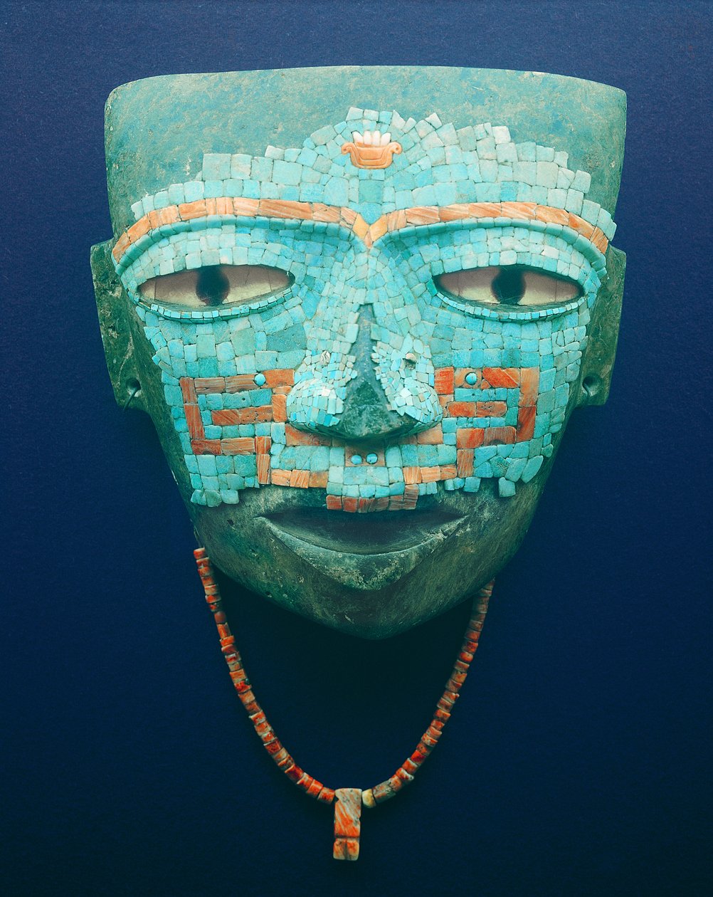 Masque funéraire de Teotihuacan (pierre, turquoise, obsidienne et coquillage) - Pre Columbian