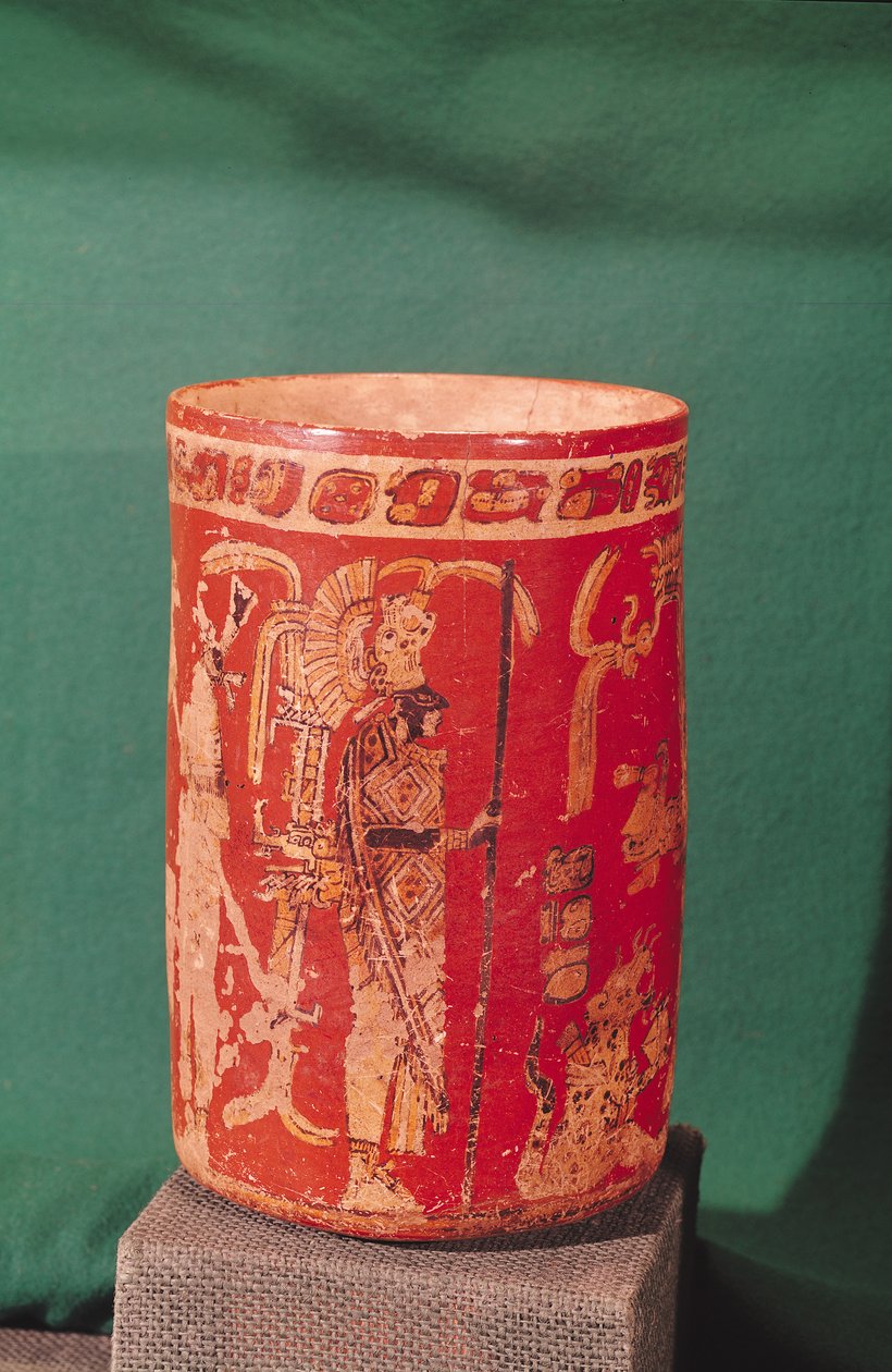 Vase représentant une scène cérémoniale, période Tepeu 1, de Uaxuctun, 600-950 - Pre Columbian