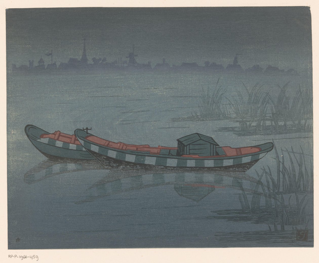 Deux barques à rames - Prosper Alphonse Isaac